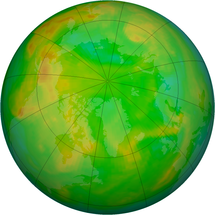 Arctic ozone map for 30 June 1981